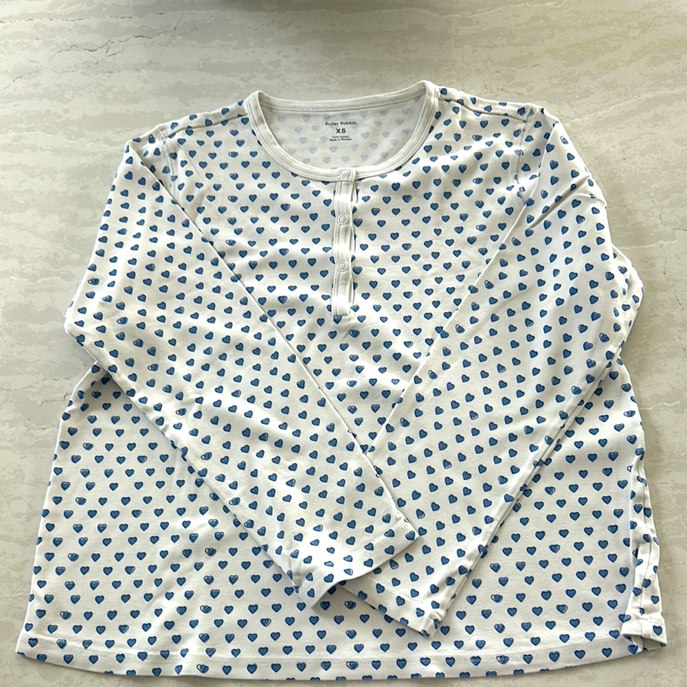 Roller Rabbit Blue Heart Print Pajama Set